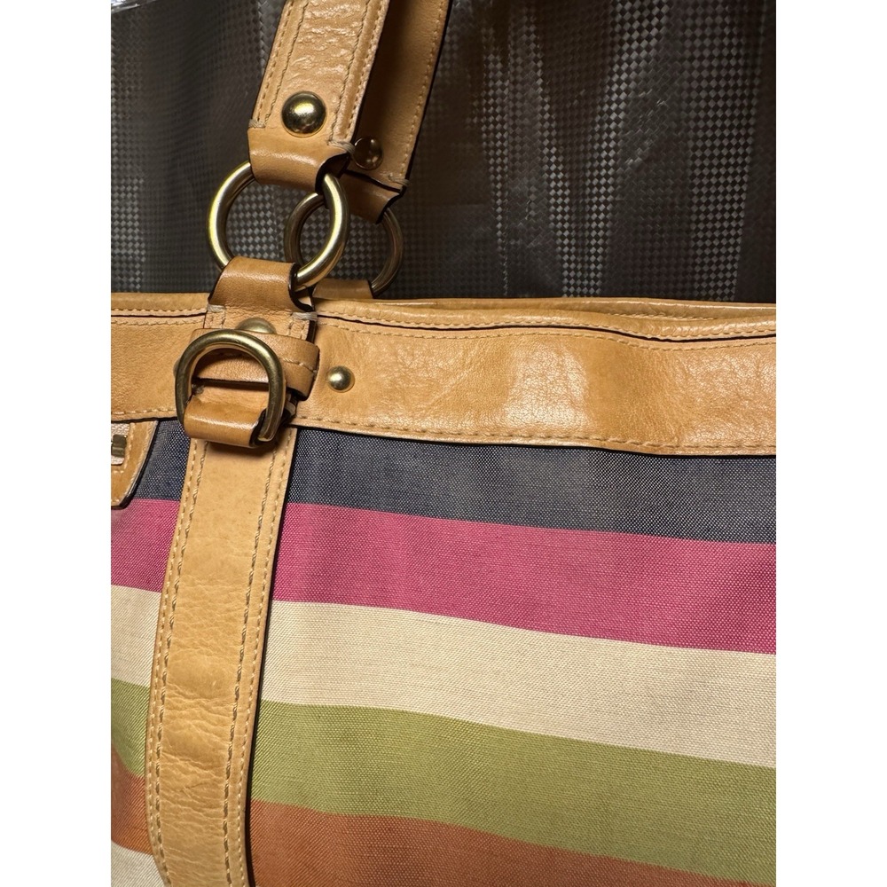 Vintage Y2K COACH Iconic Y2K Legacy Oxford Stripe Slim Pocket Tote 10760 RARE - Picture 14 of 16